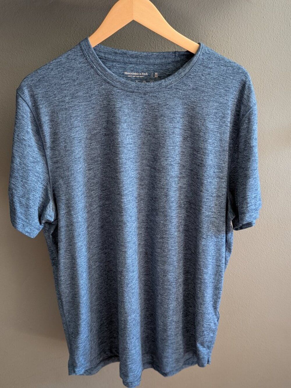 Abercrombie & Fitch Soft A&F Knit Tee Mens XL Blue Heathered Athleisure Shirt